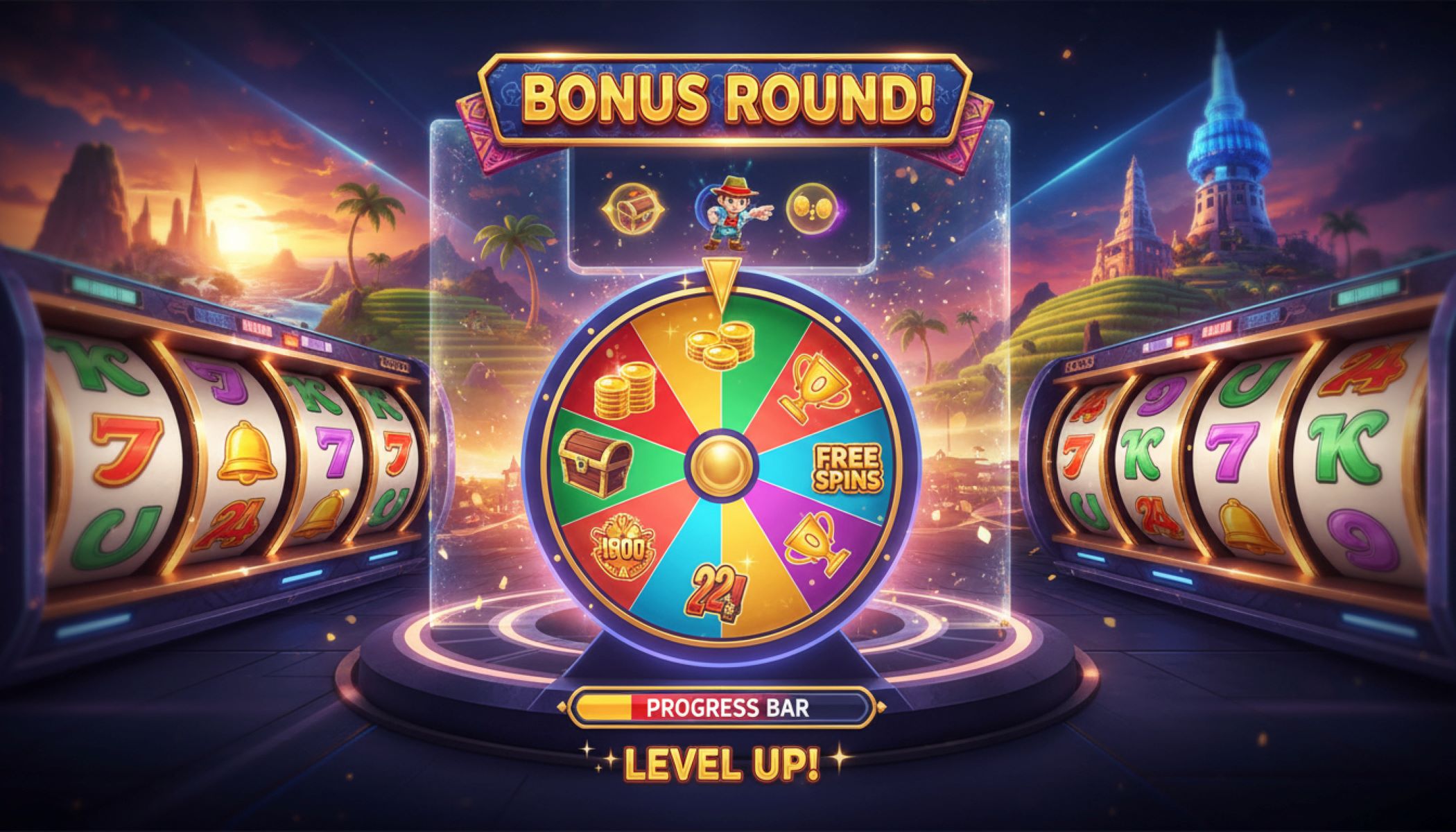 Gamification features in slot games